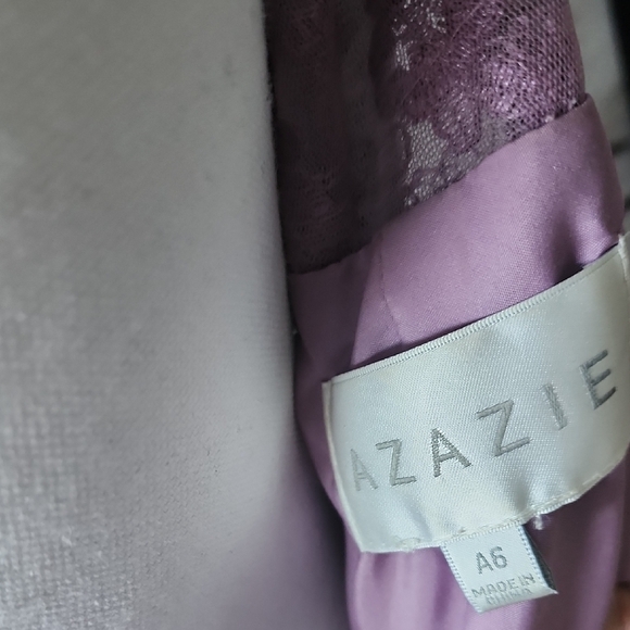 Azazie Bonnie Stretch Wisteria A-Line Pleated Stretch Satin Dress Bridesmaid A6 - Picture 12 of 15